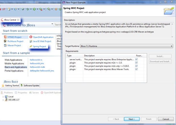 im7 - JBoss en servidor externo RHEL 7 y Eclipse Kepler con Spring MVC