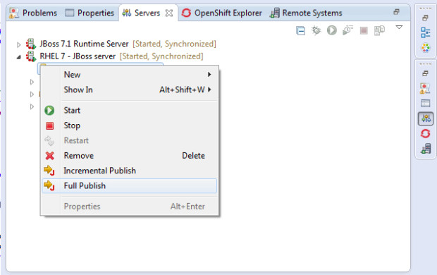 im8-4 - JBoss en servidor externo RHEL 7 y Eclipse Kepler con Spring MVC