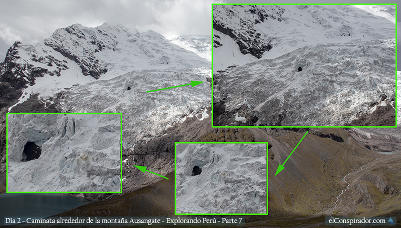 Acercamiento a cueva en glaciar Ausangate, fotografía editada.